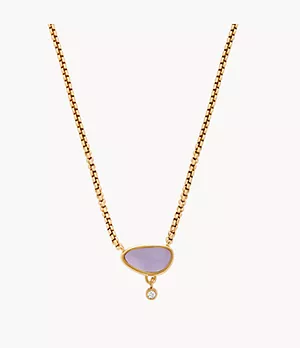 Sea Glass Purple Glass Chain Necklace