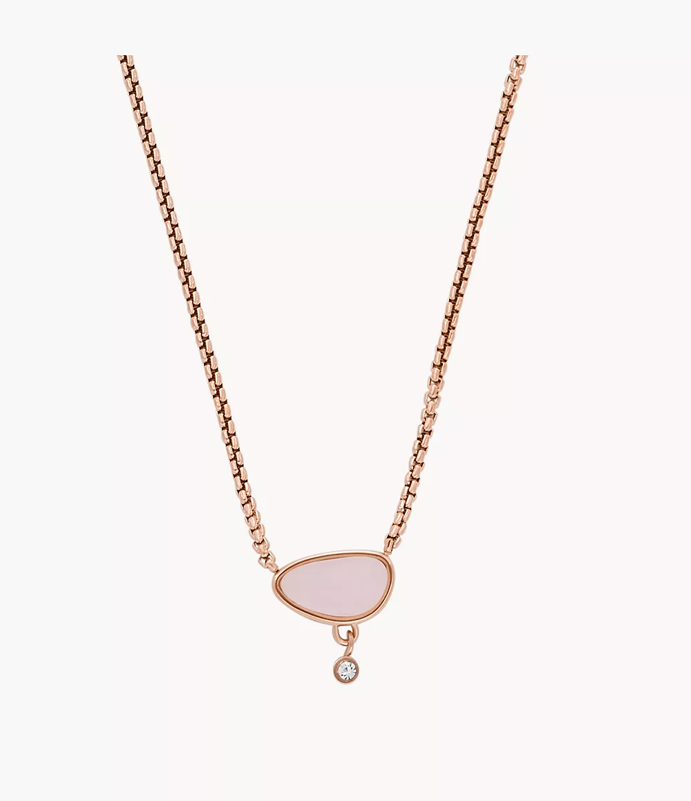Skagen Women’s Sofie Sea Glass Pink Glass Chain Necklace