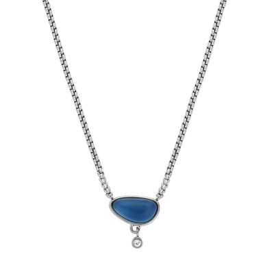 Sofie Sea Glass Blue Glass Chain Necklace SKJ1711040 Skagen