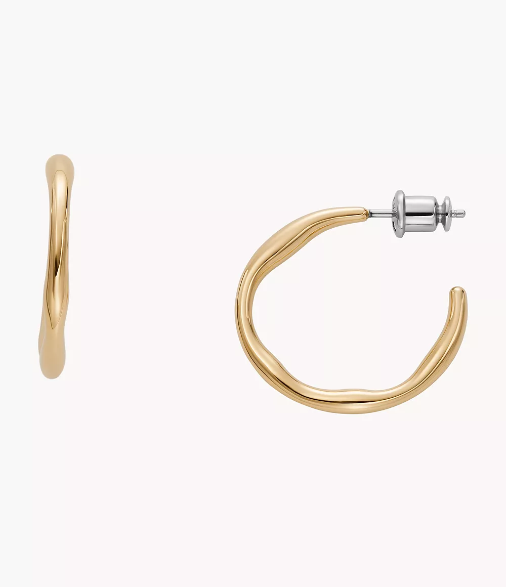Skagen Women’s Kariana Gold-Tone Stainless Steel Hoop Earrings