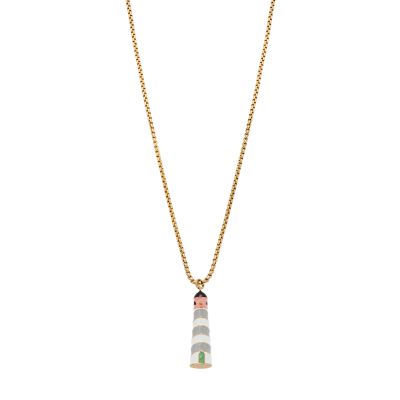 Skagen x Jeremyville Gold-Tone Stainless Steel Pendant Necklace