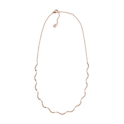 Wave Rose-Tone Stainless Steel Chain Necklace SKJ1745791 - Skagen
