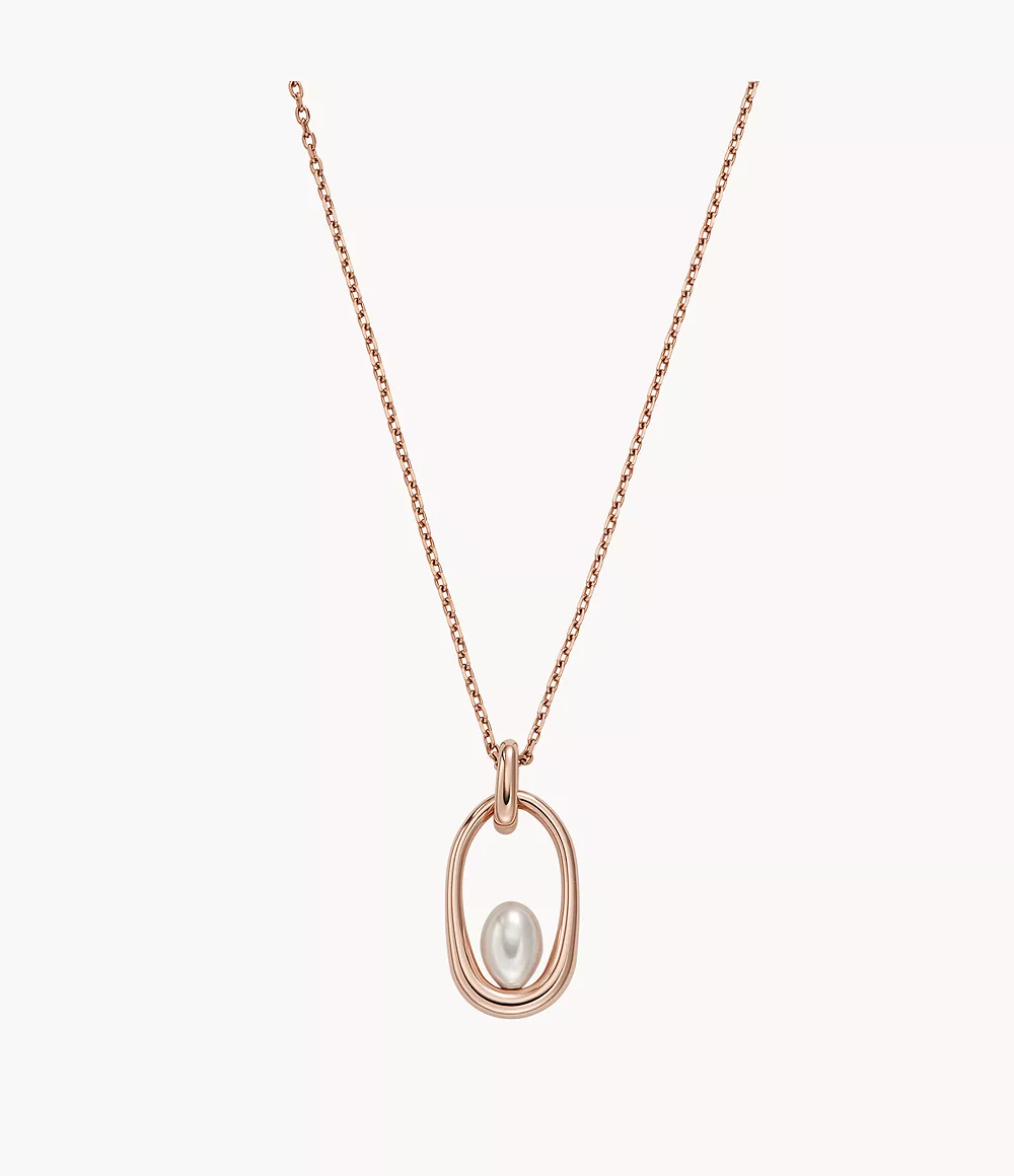 Skagen Women’s Agnethe Pearl Shell Pendant Necklace - Rose Gold-Tone