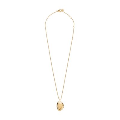 Anja Pebble Locket Gold-Tone Stainless Steel Chain Necklace