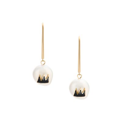 Skagen x Basquiat White Pearl and Iconic Crown Pull-Through Earrings  SKJ1756710 - Skagen