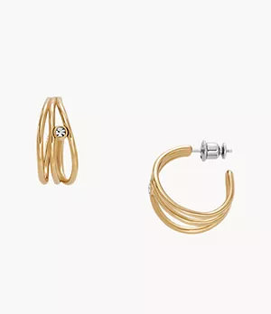 Kariana Waves Gold-Tone Stainless Steel Hoop Earrings