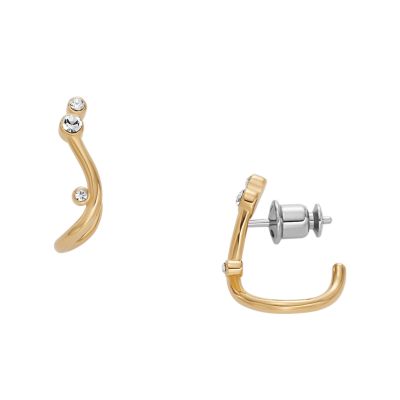 Kariana Waves Gold-Tone Stainless Steel Hoop Earrings