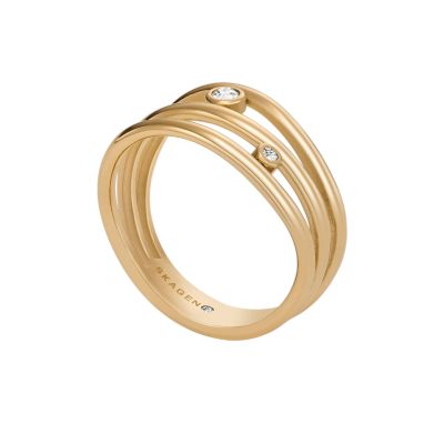 Glitz Wave Gold-Tone Stainless Steel Prestack Ring SKJ1763710001 