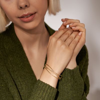 Buy Golden Cuff Bracelets for Girls - Wave Gold