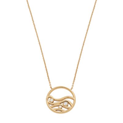 Kariana Waves Gold-Tone Stainless Steel Pendant Necklace