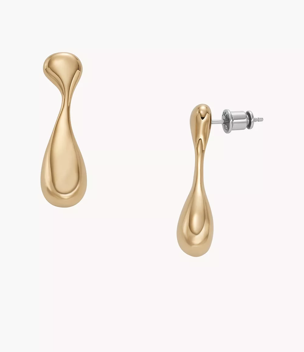 Skagen Women’s Anja Pebble Gold-Tone Stainless Steel Drop Earrings - Gold-Tone