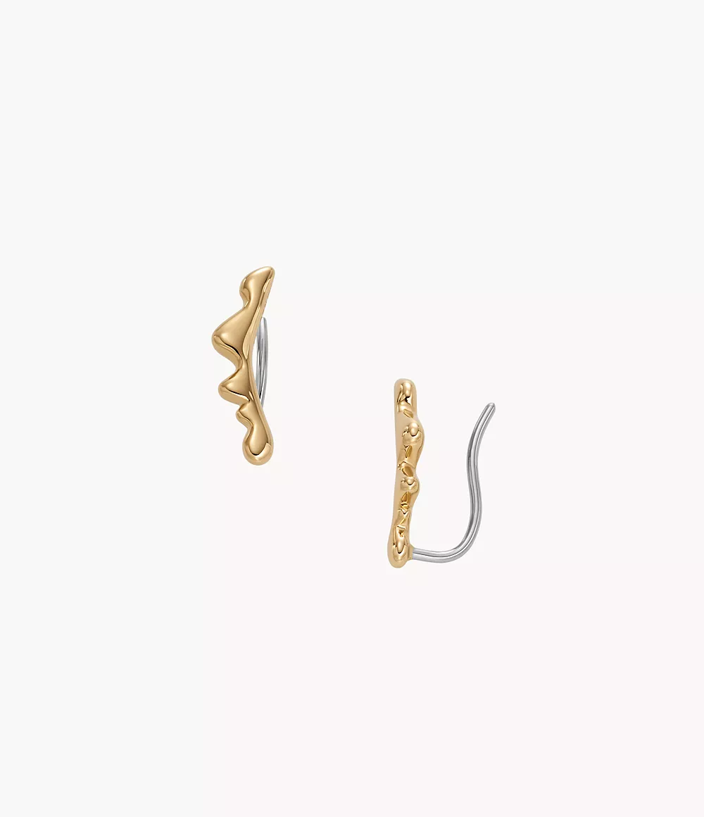 Skagen Women’s Anja Pebble Gold-Tone Stainless Steel Crawler Earrings - Gold-Tone