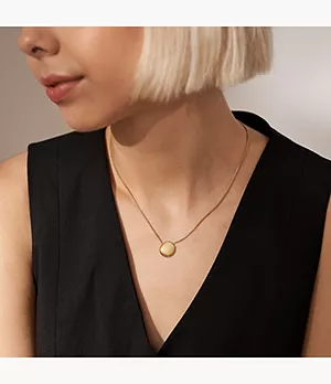 Anja Pebble Gold-Tone Stainless Steel Pendant Necklace
