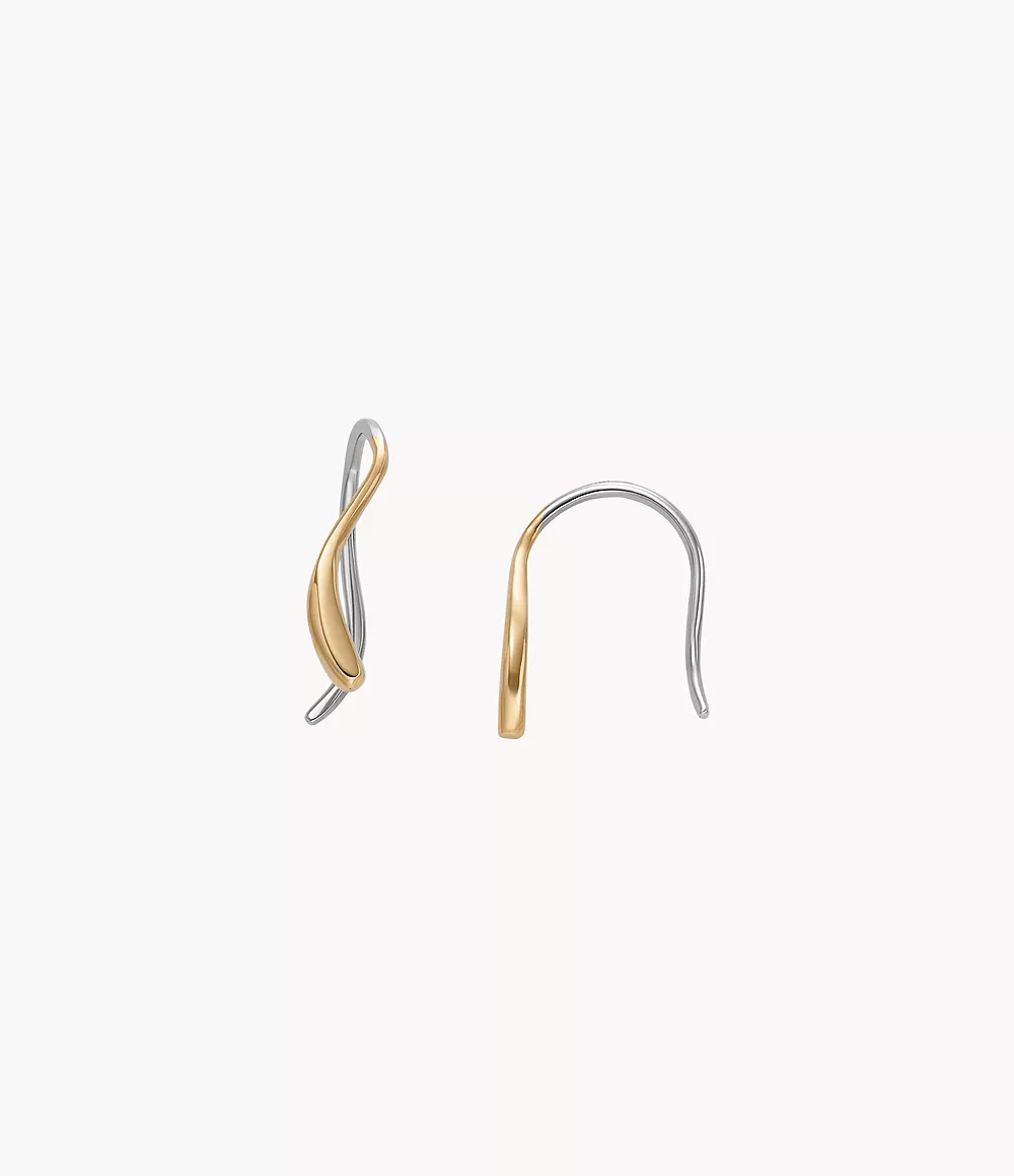 Skagen Women’s Kariana Waves Gold-Tone Stainless Steel Drop Earrings - Gold-Tone