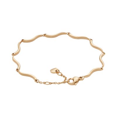 Essential Waves Gold-Tone Stainless Steel Chain Bracelet
