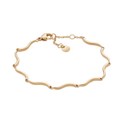 Essential Waves Gold-Tone Stainless Steel Chain Bracelet