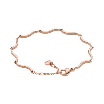 Essential Waves Rose Gold-Tone Stainless Steel Chain Bracelet