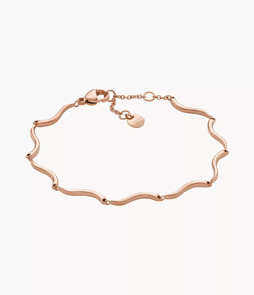Skagen Unisex Kariana Waves Rose Gold-Tone Stainless Steel Chain Bracelet
