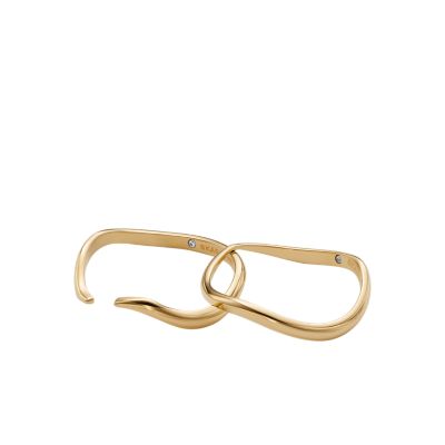 Essential Waves Gold-Tone Stainless Steel Stack Ring