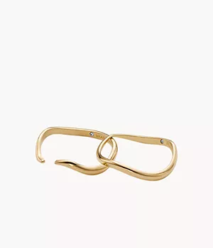 Essential Waves Gold-Tone Stainless Steel Stack Ring