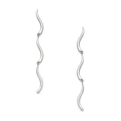Essential Waves Stainless Steel Long Drop Earrings - SKJ1792040