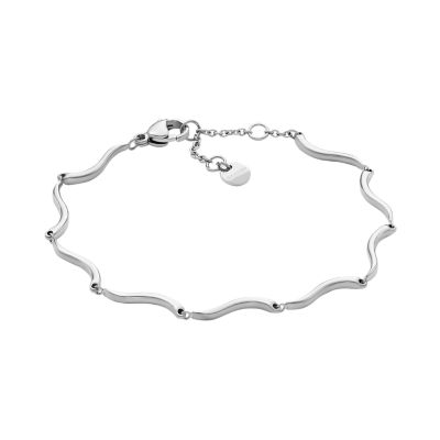 Photos - Bracelet Skagen Women's Kariana Waves Stainless Steel Chain  - Silver-Tone 