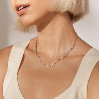 Essential Waves Stainless Steel Chain Necklace - SKJ1795040