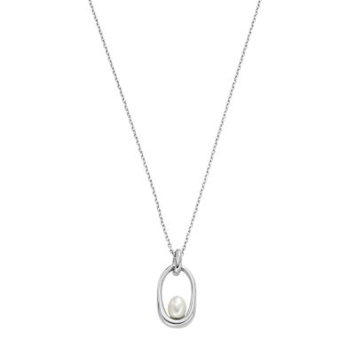 Photos - Other Jewellery Skagen Women's Agnethe Pearl Pendant Necklace - Silver-Tone SKJ1796040 