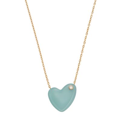 Sofie Sea Glass Mint Green Heart-Shaped Pendant Necklace