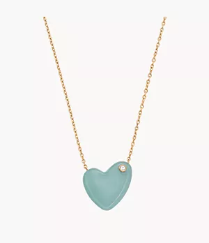 Sofie Sea Glass Mint Green Heart-Shaped Pendant Necklace