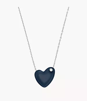 Sofie Sea Glass Blue Heart-Shaped Pendant Necklace