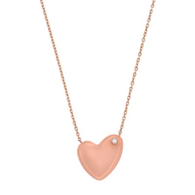 Sofie Sea Glass Pink Heart-Shaped Pendant Necklace
