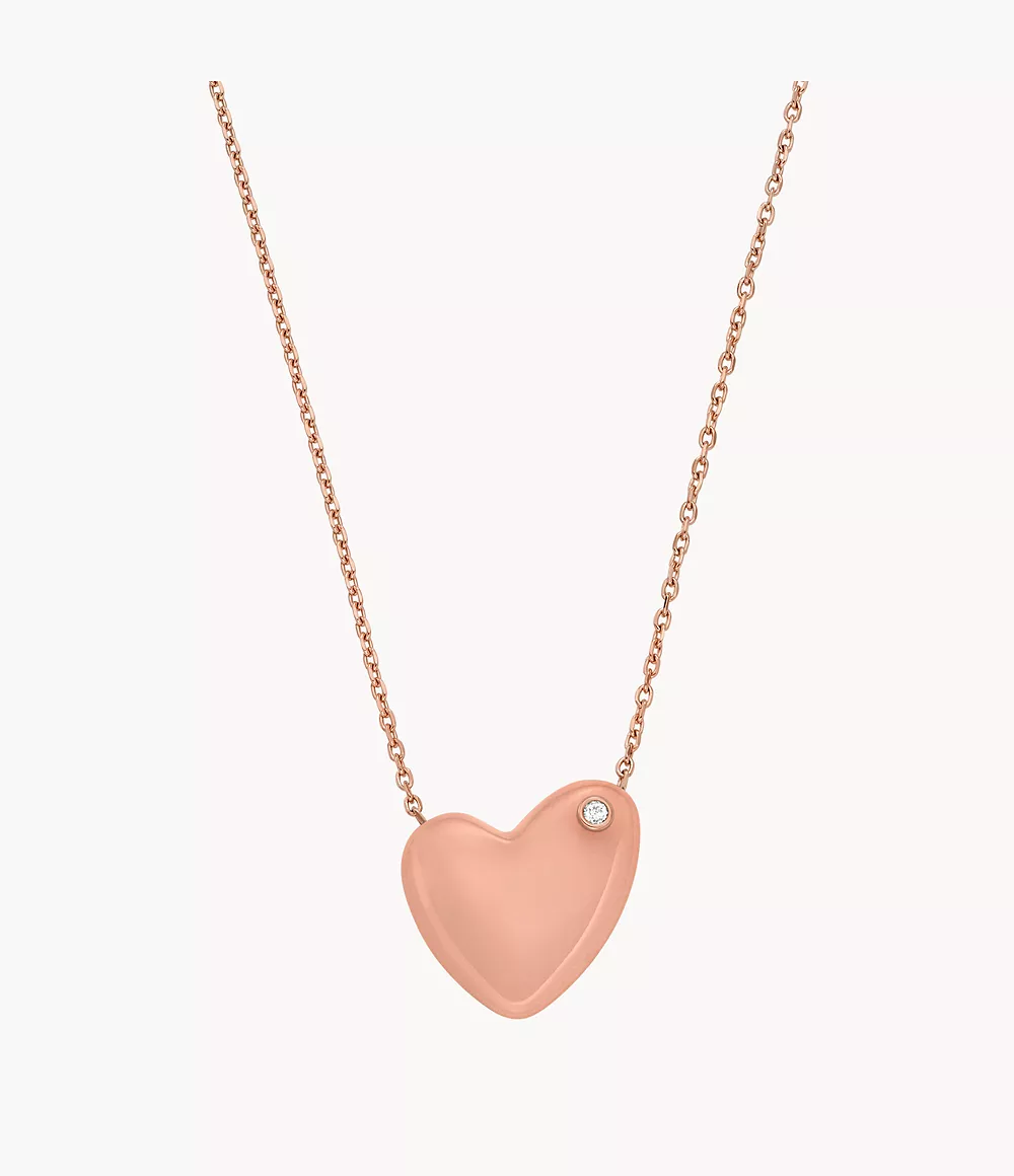 Skagen Unisex Sofie Sea Glass Pink Heart-Shaped Pendant Necklace
