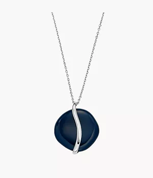 Sofie Sea Glass Blue Organic-Shaped Pendant Necklace