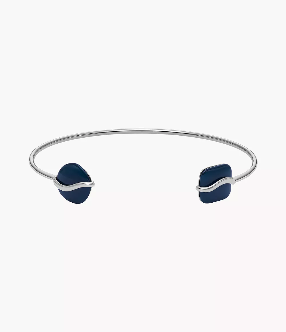 Skagen Unisex Sofie Sea Glass Blue Organic-Shaped Cuff Bracelet
