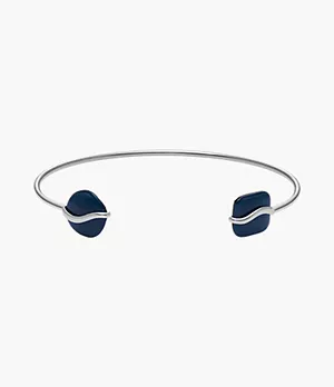Sofie Sea Glass Blue Organic-Shaped Cuff Bracelet