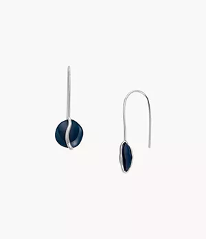 Sofie Sea Glass Blue Organic-Shaped Pull-Through Earrings