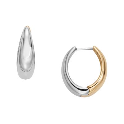 Linje Modern Two-Tone Stainless Steel Hoop Earrings SKJ1819998 - Skagen