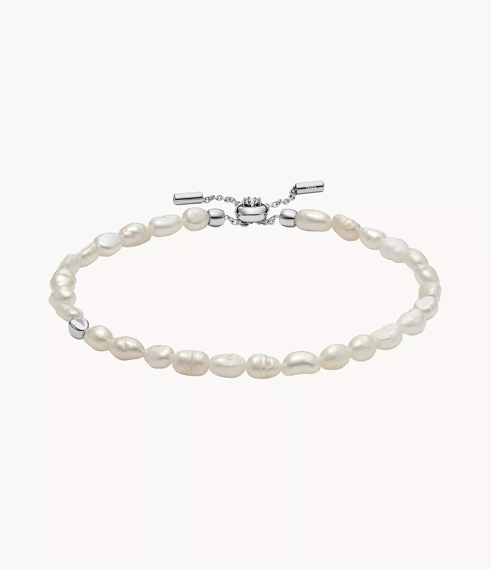 Skagen Unisex Agnethe Pearl White Freshwater Pearl Slider Bracelet
