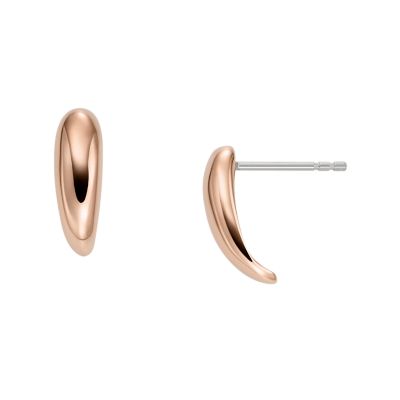 Anja Pebble Rose Gold Stainless Steel Stud Earrings SKJ1847791 Skagen