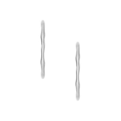 Moderne Stak Silver-Tone Stainless Steel Hoop Earrings SKJ1871040