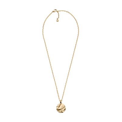 Moderne Stak Gold-Tone Stainless Steel Pendant Necklace