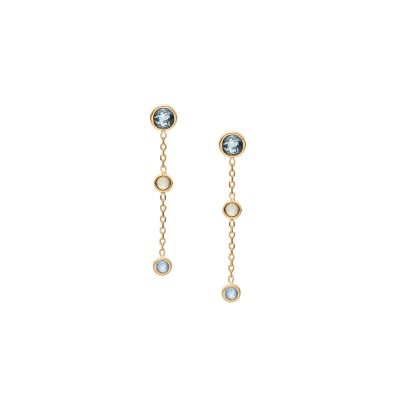 SOFIE SEA GLASS ゴールドトーン ステンレススチール ドロップピアス