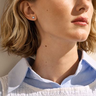 ピアス　No.4929 Sofie Sea Glass シルバートーン ステンレススチール スタッドピアス