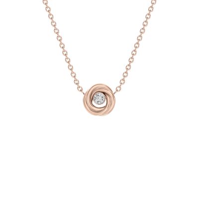 Moderne Glitz Rose Gold-Tone Stainless Steel Pendant Necklace