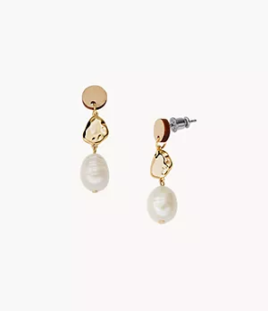 Agnethe Gold-Tone Freshwater Pearl Drop Earrings