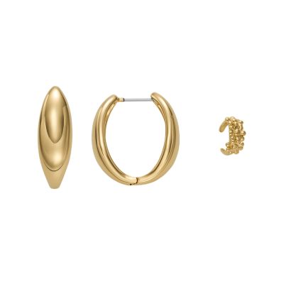 Baum Und Pferdgarten X Skagen Gold-Tone Brass Hoop Earrings and 