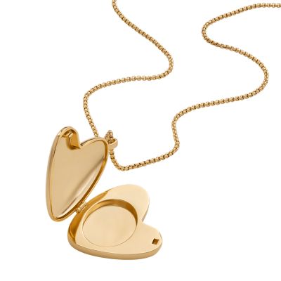 Baum Und Pferdgarten X Skagen Gold-Tone Brass Oversized Heart Locket  Necklace SKJ5006710 - Skagen