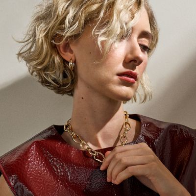 Gold brass necklace outlet