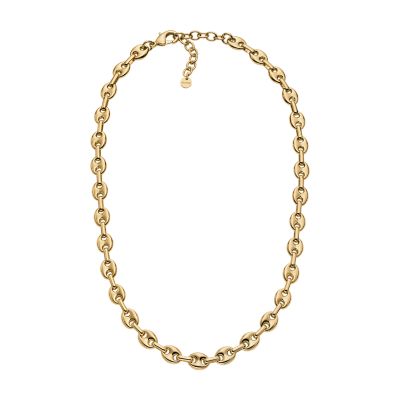 Moderne Stak ゴールドトーン ブラス チェーンネックレス SKJ5017710 